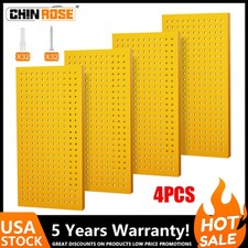 4PCS Metal Pegboard Panels 24" x 12" for Garage Tool Steel Wall Organizer 600LB