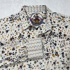 Robert Graham Classic Fit Abstract Button Up Dress Shirt Size Large FLAWS 