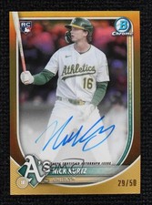 2025 Bowman Chrome Rookie Auto Gold Refractor 29/50 Nick Kurtz #CRA-NK Auto tw0