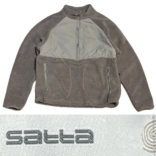 Satta Suma Half Zip Fleece Pullover Men’s Size Small In Plum Brown - product listing photo