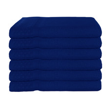 6 Pack Hand Towels Set 16 x 26 Ring Spun 600 GSM Textured Quick Dry Navy Blue