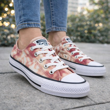 Converse Chuck Taylor All Star Shoes Womens 5 Pink Tie Dye Low Top Sneakers