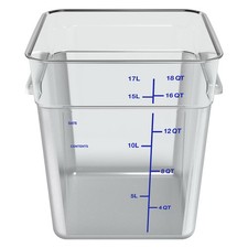 Contenedor de almacenamiento de alimentos transparente de 18 cuartos Carlisle 1195507 cuadrados