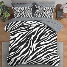 Comforter Set Queen Size, Zebra Stripe Animal 7 Pcs Bedding for Kids and