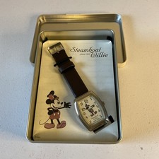 04 Vintage Disney 75th Anniversary Montre En Bolte Steamboat Willie Watch W/Tin