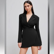 Cider COLLAR SOLID BUTTON MINI DRESS S AR8-10
