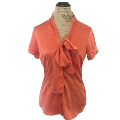 Orange Front Bow Festive Blouse