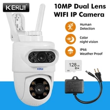 TUYA APP WiFi IP Security Camera 10MP HD Dual Lens PTZ Home Outdoor CCTV IR Cam