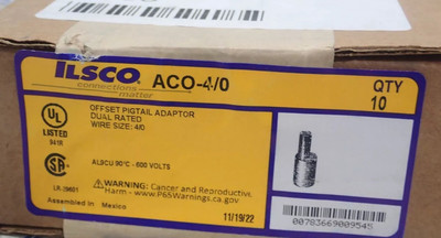 #ad Lot Of 10 ILSCO ACO 4 0 $100.00