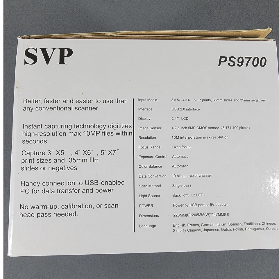 SVP PS9700 3-in-1 Photo Film Slide Scanner 10MP Digital Converter Open Box - Image 2 of 4