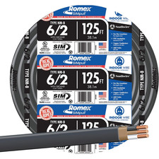 Southwire 125 ft. 6/2 Stranded Romex SIMpull CU NM-B W/G Black Wire