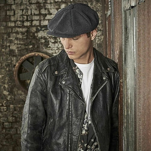 Melton Wool Baker Boy Flat Cap BEECHFIELD Newsboy Hat Peaky Blinders Mens - Picture 2 of 4