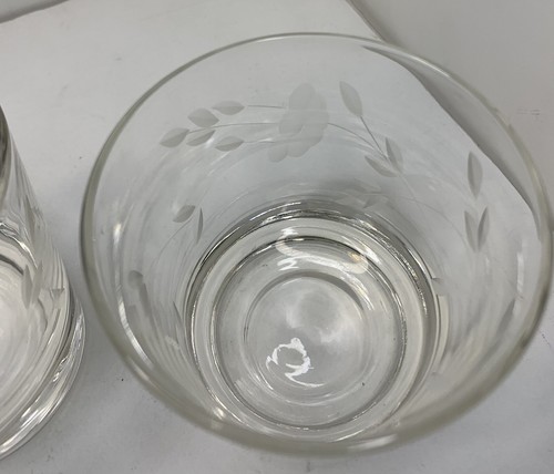 Set of 2 Princess House Heritage Flat Bottom Tumbler Glasses 1980's 8 Oz to Brim - Picture 2 of 7