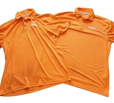 Whataburger Employee Uniform Polo Shirts Size Large Orange Short Sleeve Lot of 2