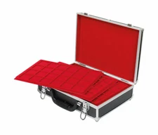 Large-ALUMINIUM-Coin Case-BLACK-5-Tableaus-197-Compartments-SAFE-269-5-Protective Slipcase-PRO