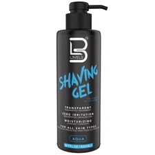 BARBER SALON L3VEL 3 LEVEL 3 MEN FACE BEARD SKIN HAIR SHAVING GEL 16.9 OZ AQUA
