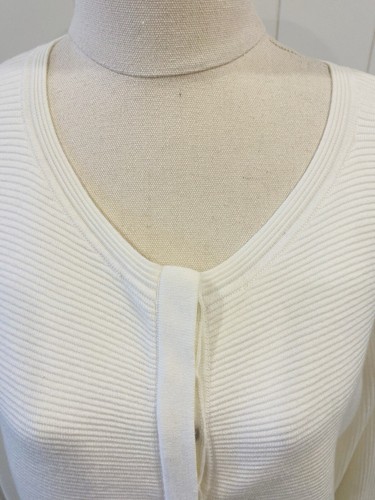 Jigsaw Size M Medium White Long Sleeve Cardigan Cotton Cashmere Mix Lightweight - Picture 4 of 14