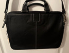 Boconi top Grain Leather Slim Laptop Laptop Brief in Black. — photo 3