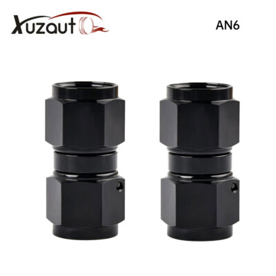 2Pcs 6AN to 6AN Female Straight Swivel Coupler Union Fitting Adapter Aluminum 