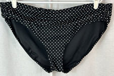 Tropical Escape Women's Bikini Swimsuit Bottoms Black Polka Dot Print Sz 18 -NEW