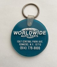 Vintage Keychain WORLDWIDE AUTO PARTS Key Fob Ring YONKERS, NY Made in USA