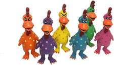 Latex Crazy Latex Rubber Squeaking Chicken Globken Dog toy Assorted Color Squeek