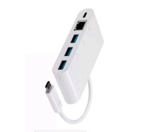 Monoprice USB-C to 3x USB-A 3.0, Gigabit Ethernet, and USB-C F Adapter