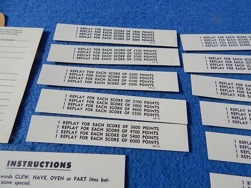 1968 Williams DING DONG pinball machine award cards - Picture 4 of 7