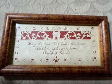 Vintage PW Scherenschnitte "Welcome Friends Scene - Signed And Framed