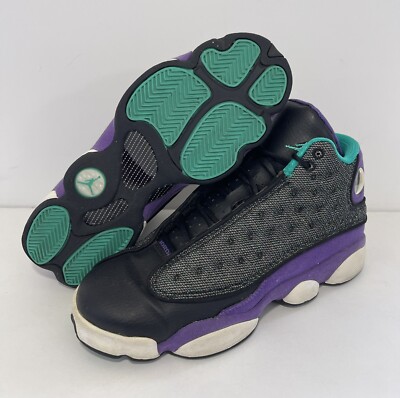 【美品】NIKE AIR JORDAN 13 RETRO Nike Air Jordan 13 XIII Retro (GS) Violet Teal Hornets 439358-027