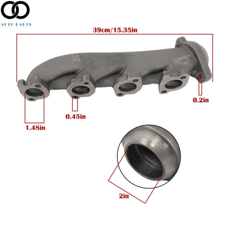 Colector de escape derecho con junta para Ford Crown Victoria Lincoln Town Car 4,6 L Foto 3 de 4