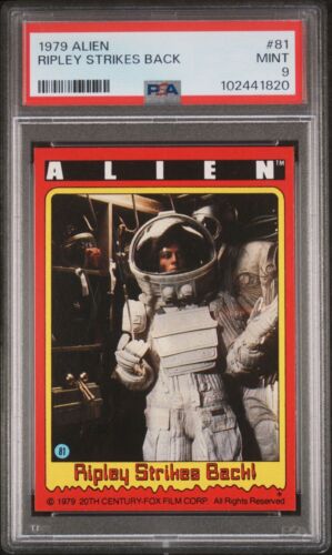 1979 Topps Alien - 81 Ripley Strikes Back - PSA 9 MINT - Picture 3 of 4