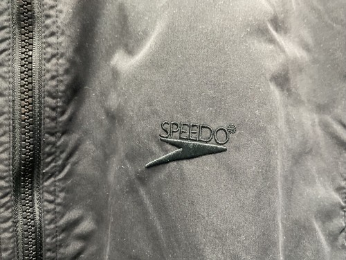 SPEEDO windbreaker vented full zip nylon poly black jacket Men size M pockets - Picture 6 of 21