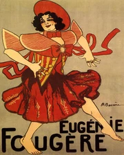 POSTER EUGENIE FOUGERE FRENCH VAUDEVILLE MUSIC HALL SINGER VINTAGE REPRO FREE SH