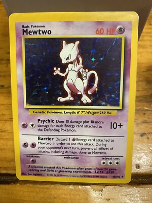 Pokémon TCG Mewtwo Base Set 10/102 Holo Unlimited Holo Rare | eBay