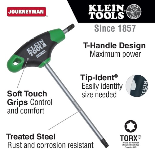 Klein Tools JTH6T25 T25 Torx® Hex Key with Journeyman T-Handle, 6-Inch - Picture 2 of 2