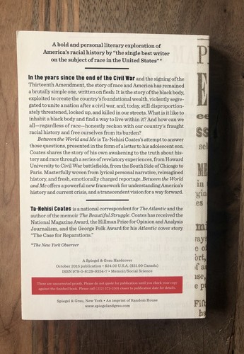 BETWEEN THE WORLD AND ME--TA-NEHISI COATES--ARC Proof! Few In Existence - Picture 4 of 4