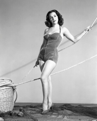 Estelita Rodriguez Bathing Beauty Leggy Glamour Swimsuit Pin Up 16x20