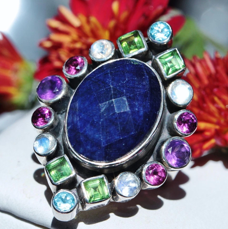 Anillo Nicky Butler plata de ley 925 talla 6 11,70ct lapislázuli multi piedras preciosas 10,7gr Foto 2 de 4