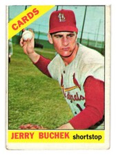 1966 Topps Baseball set SEMI HIGH #454 Jerry Buchek VG+ St. Louis Cardinals