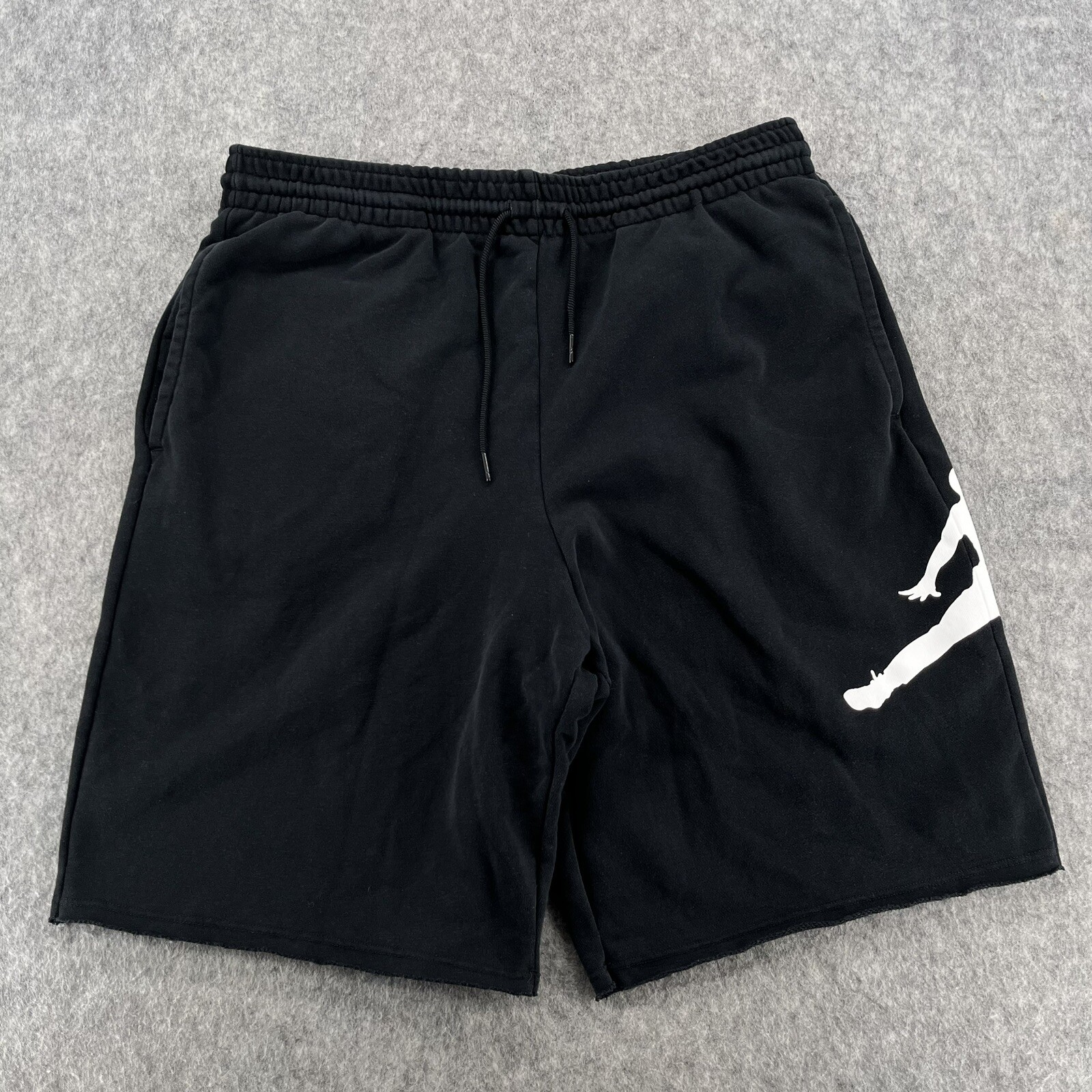 Air Jordan Mens Black Drawstring Logo Fleece Shorts Size XL