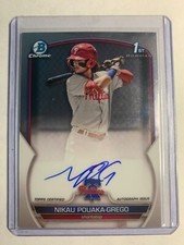 Nikau Pouaka-Grego 2023 1st Bowman Chrome Auto #CPA-NP Philadelphia Phillies