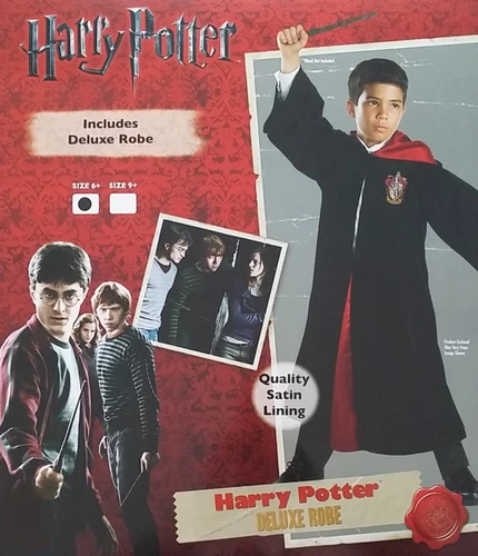 Harry Potter Costume AND Wand Dress Up - Gryffindor Deluxe Robe for Kids - Picture 2 of 5