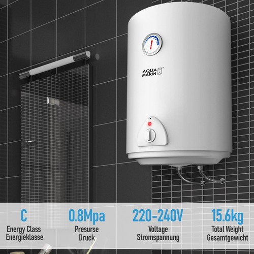 Aquamarin® Zbiornik ciepłej wody użytkowej 30/50/80/100l Kocioł elektryczny 1500W Kocioł wodny - Zdjęcie 30 z 60