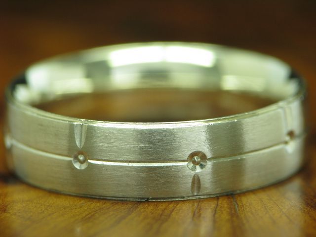 925 Anillo de Plata Ley / con Dibujos / Mates / Auténtica/5,6g/Anillo 60