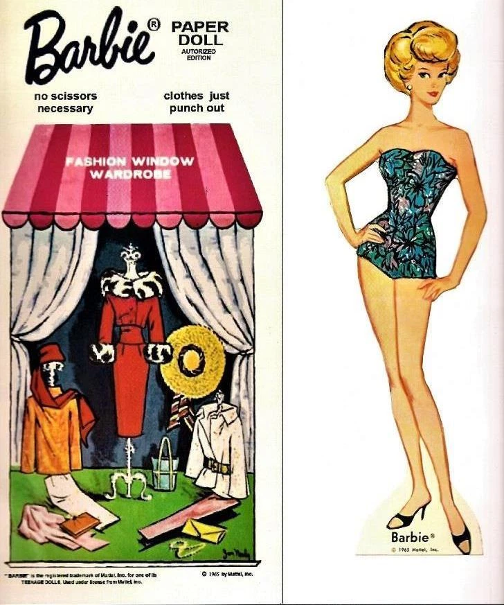 Paper doll barbie outlet