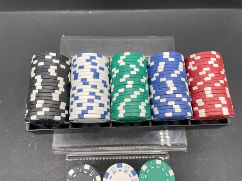 2004 Cardinal Professional Tournament Poker Chips Set of 100 Chips in Tray - Picture 4 of 4