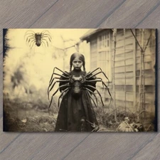 Art Print Weird Creepy Enchantingly Eerie Spider Girl Arachnid Intrigue 🕷️💀 H
