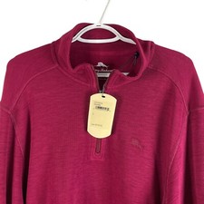 NEW Tommy Bahama Mens Tobago Bay Half Zip Sweater Medium Rhumba Red Stretch 118