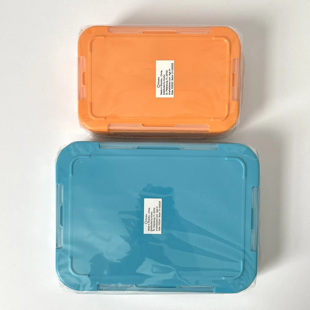 Kinsho Bento Box Set of 2 Mini & 6 Compartment Leak Proof Lunch Snack Utensil